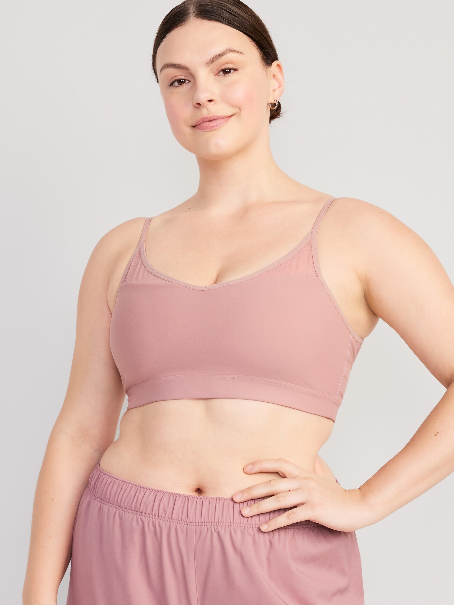 Solid Color Back Cross Strong Support Seamed Sport Bra