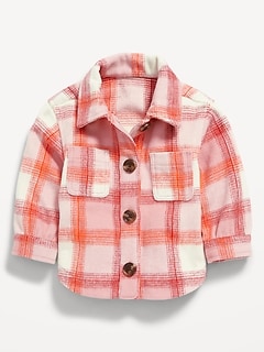 Plaid Button-Front Shacket for Baby