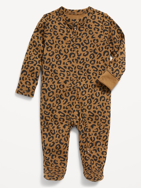 Unisex Printed 2-Way-Zip Sleep & Play Footed One-Piece for Baby