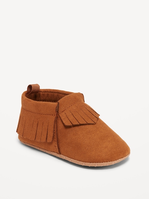 Unisex Faux-Suede Moccasin Booties for Baby