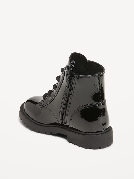Shiny Faux-Leather Side-Zip Combat Boots for Toddler Girls Old Navy