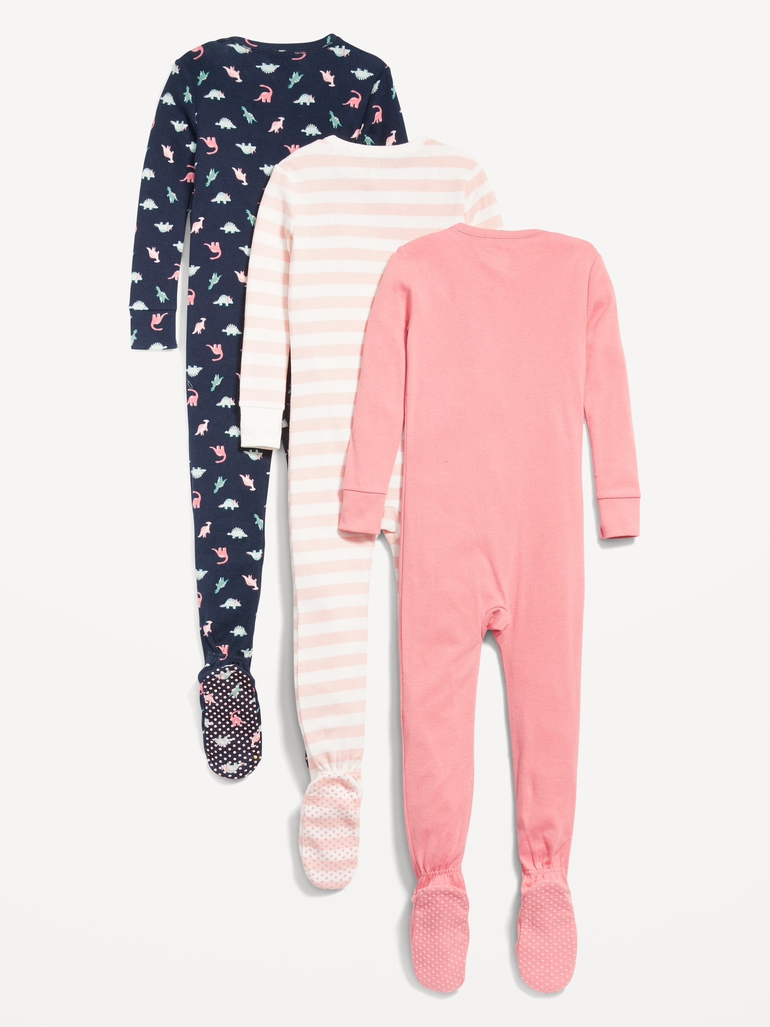 Unisex 2WayZip SnugFit Printed Pajama OnePiece 3Pack for Toddler