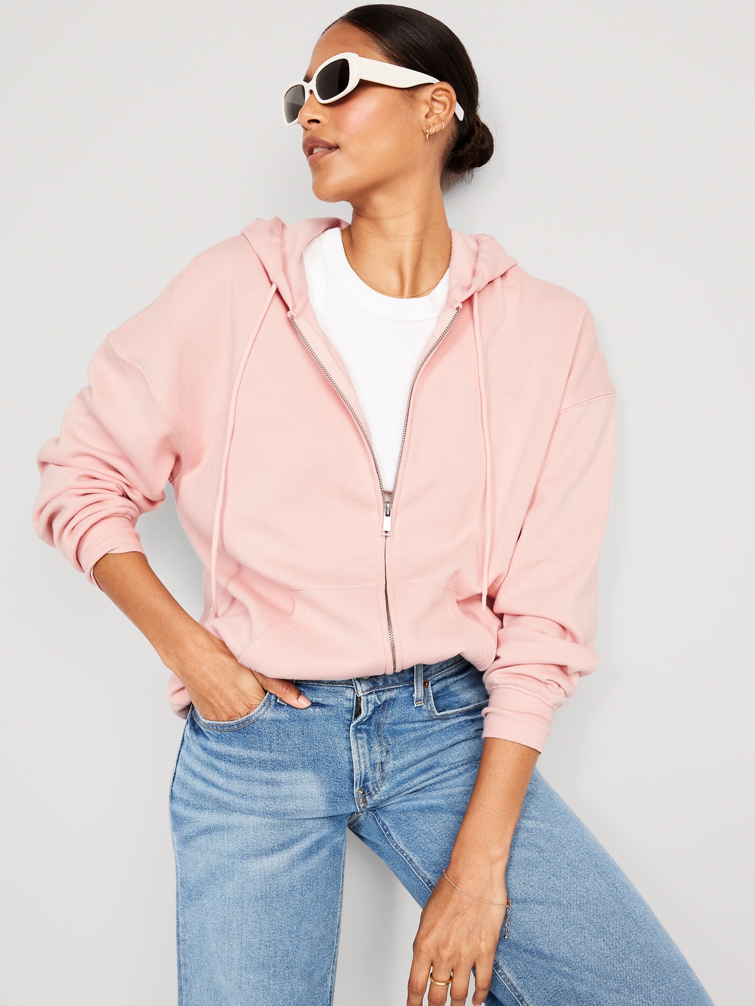 Oversized FullZip Hoodie for Women Old Navy