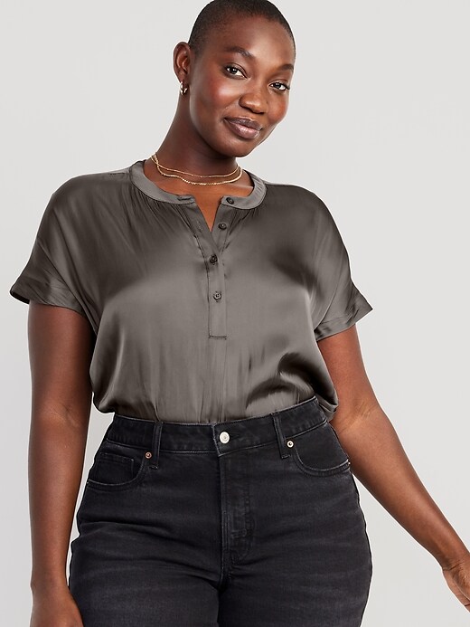 Dolman-Sleeve Satin Shirt | Old Navy