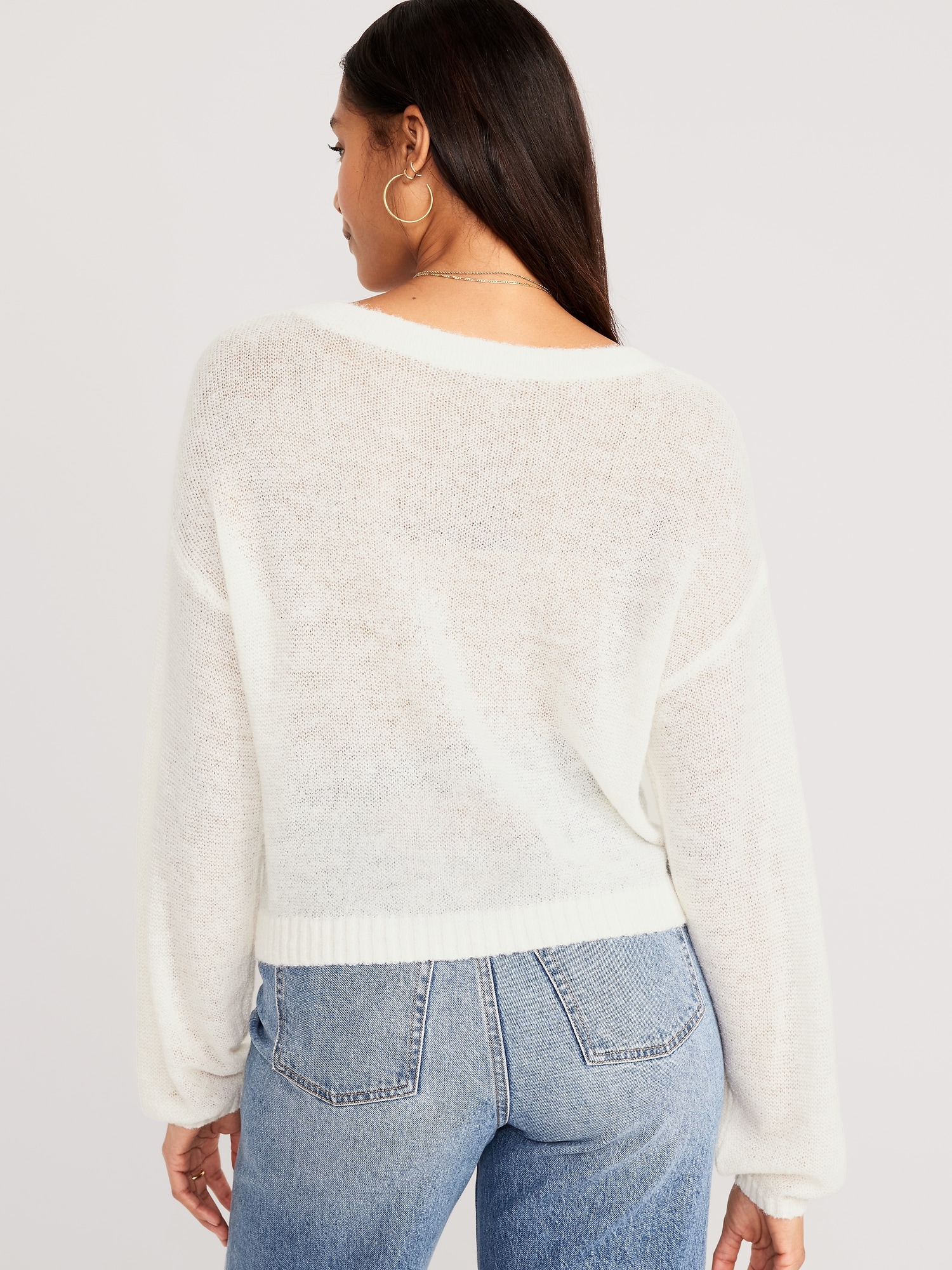 Sheer Boat-Neck Sweater | Old Navy