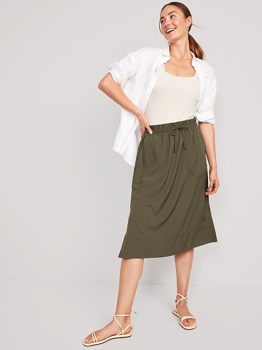 Old Navy High-Waisted StretchTech Packable Midi Skirt for Women