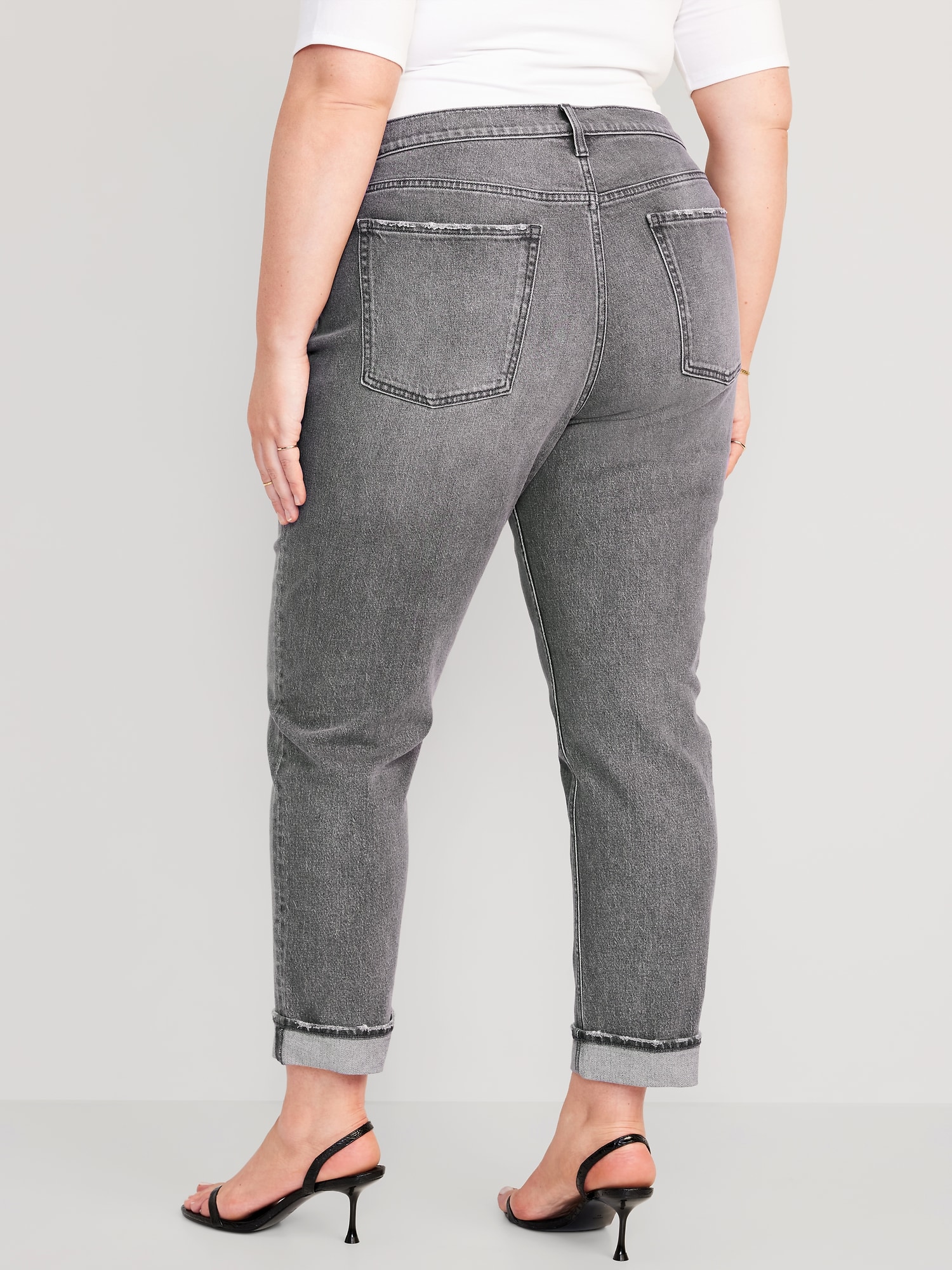 Jean Boyfit Taille Haute, Coupe 7/8 ème Stone Only | La Redoute