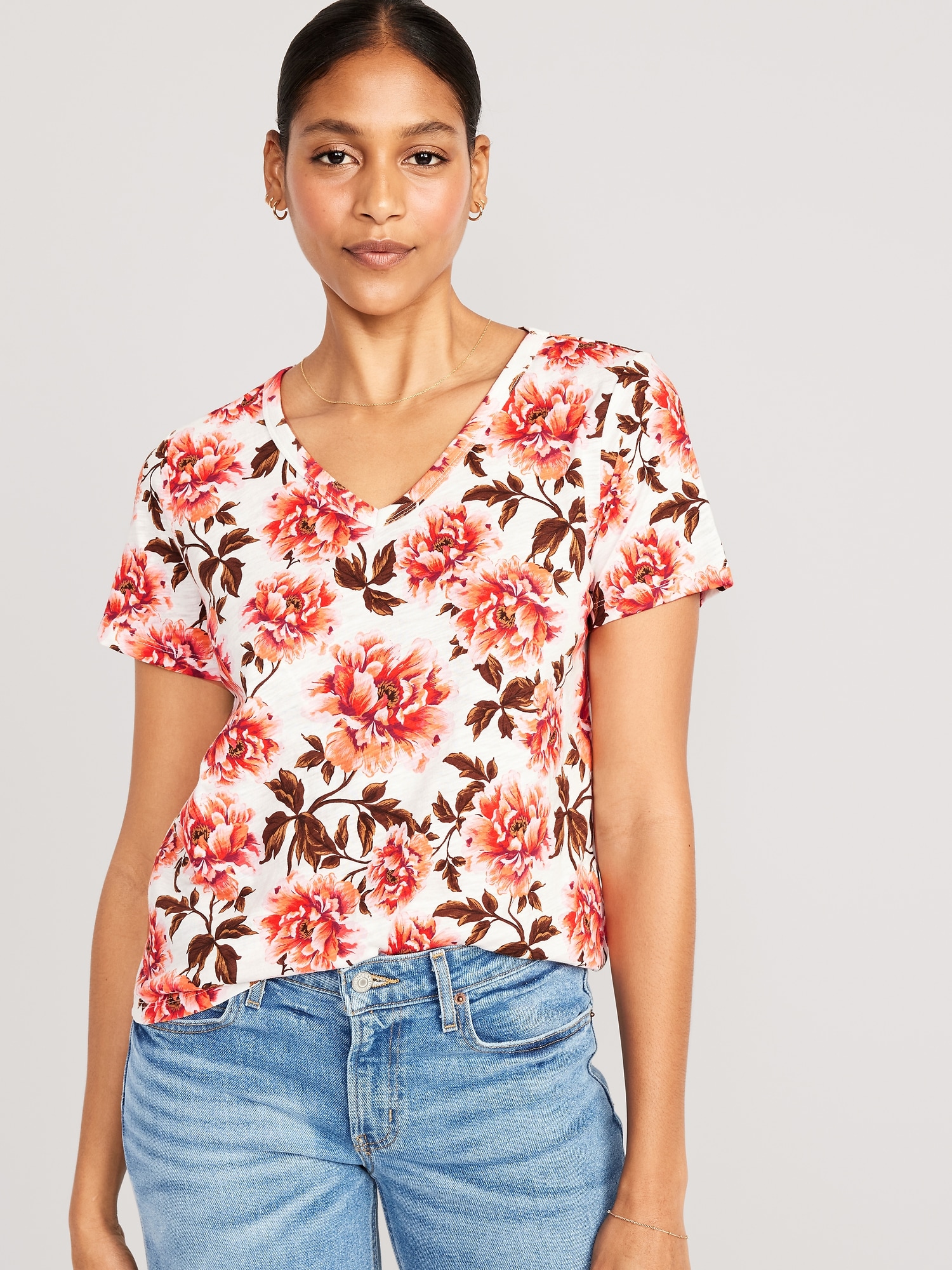 EveryWear V-Neck Printed T-Shirt for Women | Old Navy