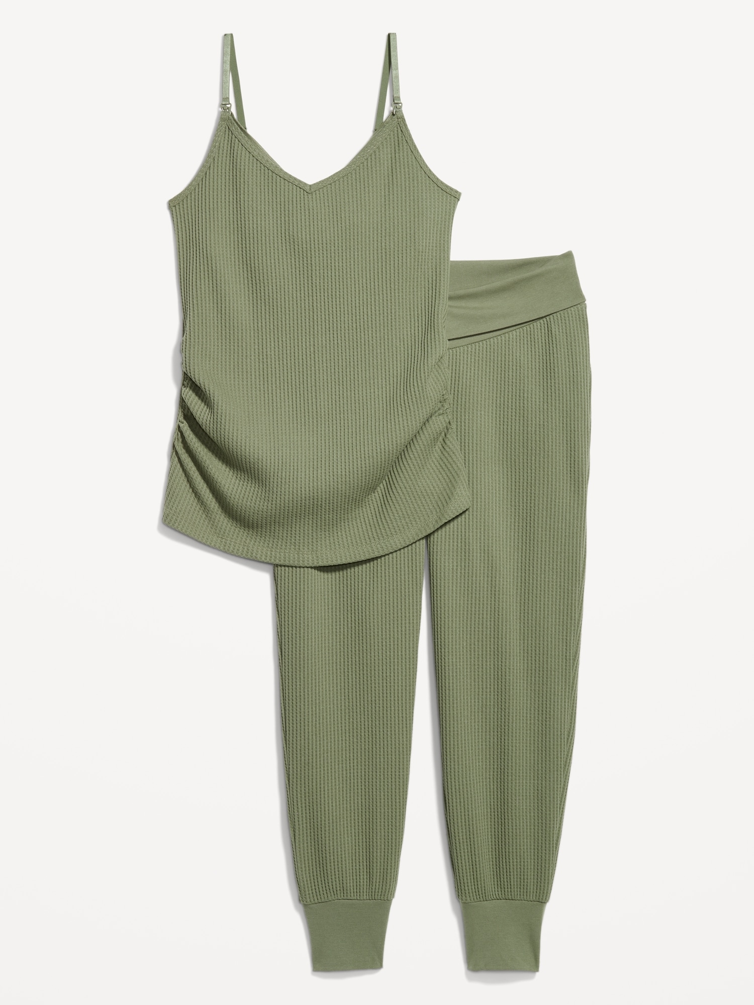 Maternity WaffleKnit Lounge Cami Top and Pants Set Old Navy