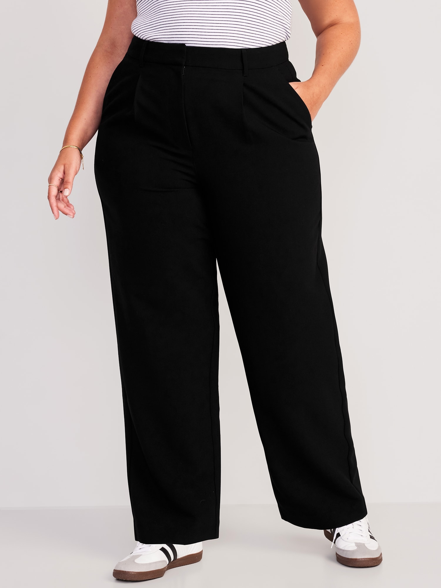 Old Navy High-Waisted StretchTech Split-Front Wide-Leg Pants for