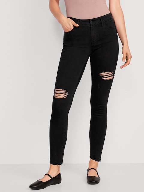 Mid-Rise Rockstar Super-Skinny Ankle Jeans