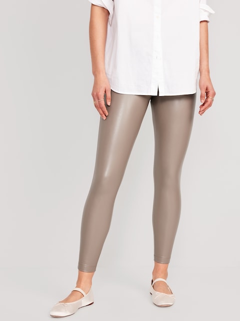 High-Waisted Faux-Leather Leggings for Women