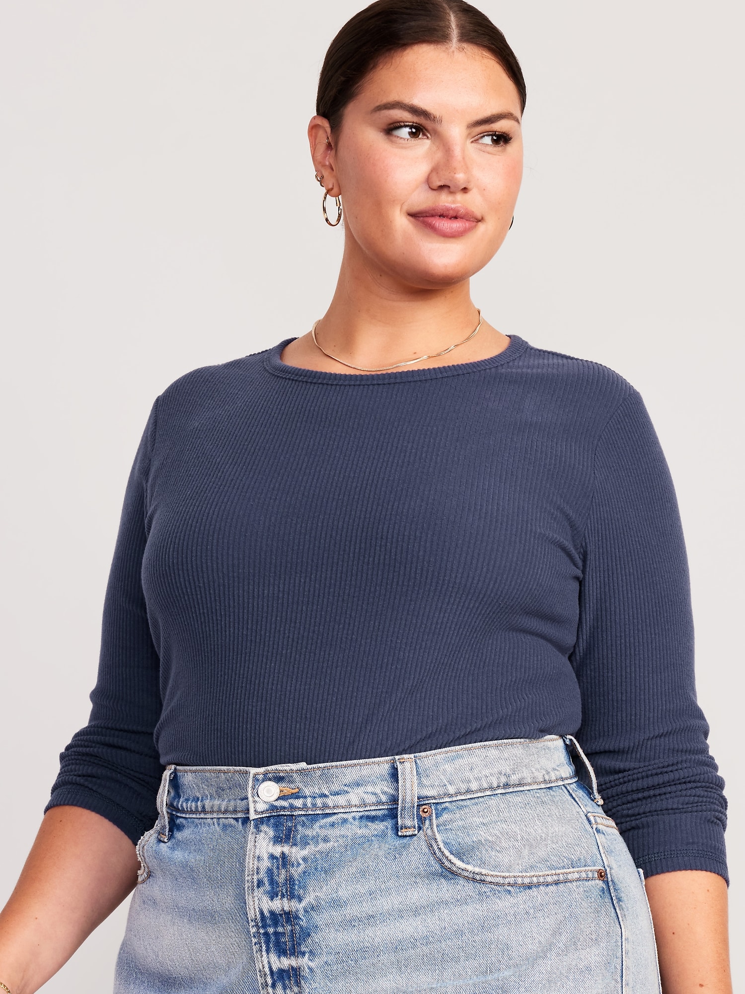 Plush Long-Sleeve Crew-Neck T-Shirt for Women | Old Navy