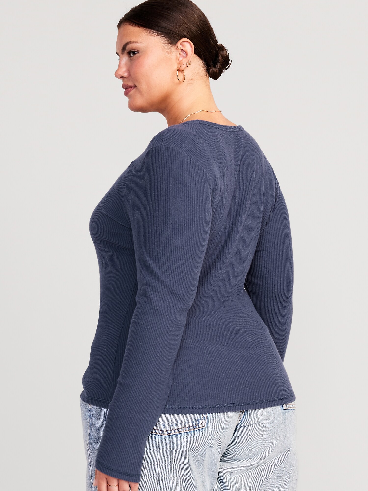 Plush Long-Sleeve Crew-Neck T-Shirt for Women, Old Navy