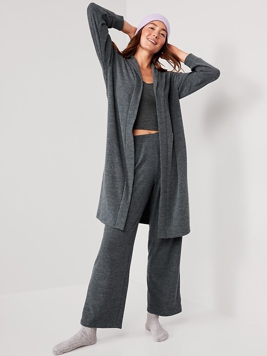 Natural Reflections Sweater-Knit Wide-Leg Lounge Pants for Ladies