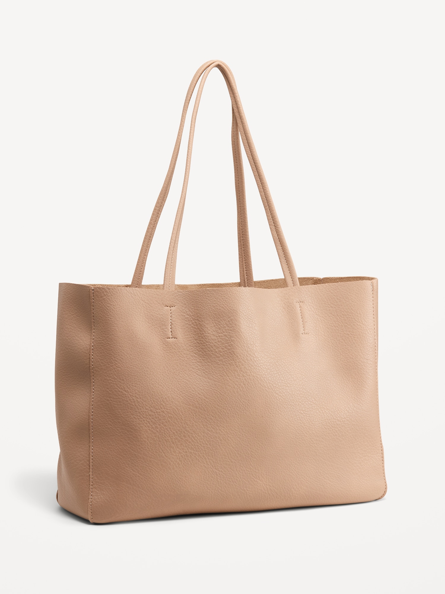 Brown faux leather outlet tote bag