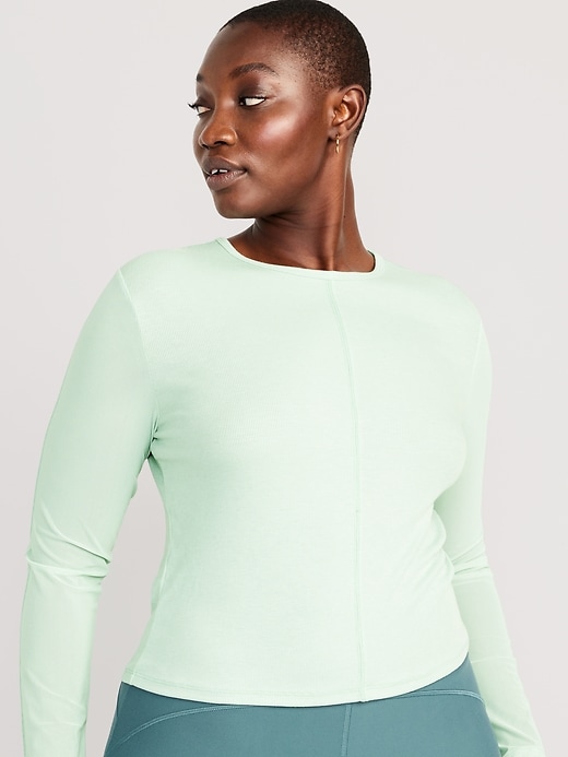 Image number 5 showing, UltraLite Mesh-Sleeve Crop Top