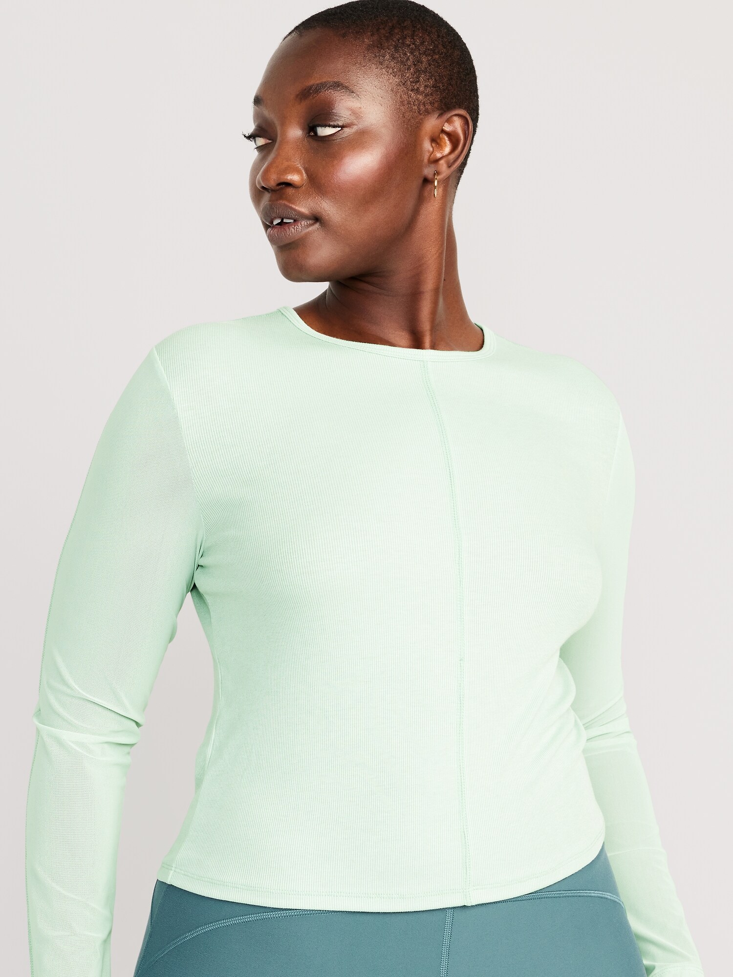 UltraLite Mesh-Sleeve Cropped Top