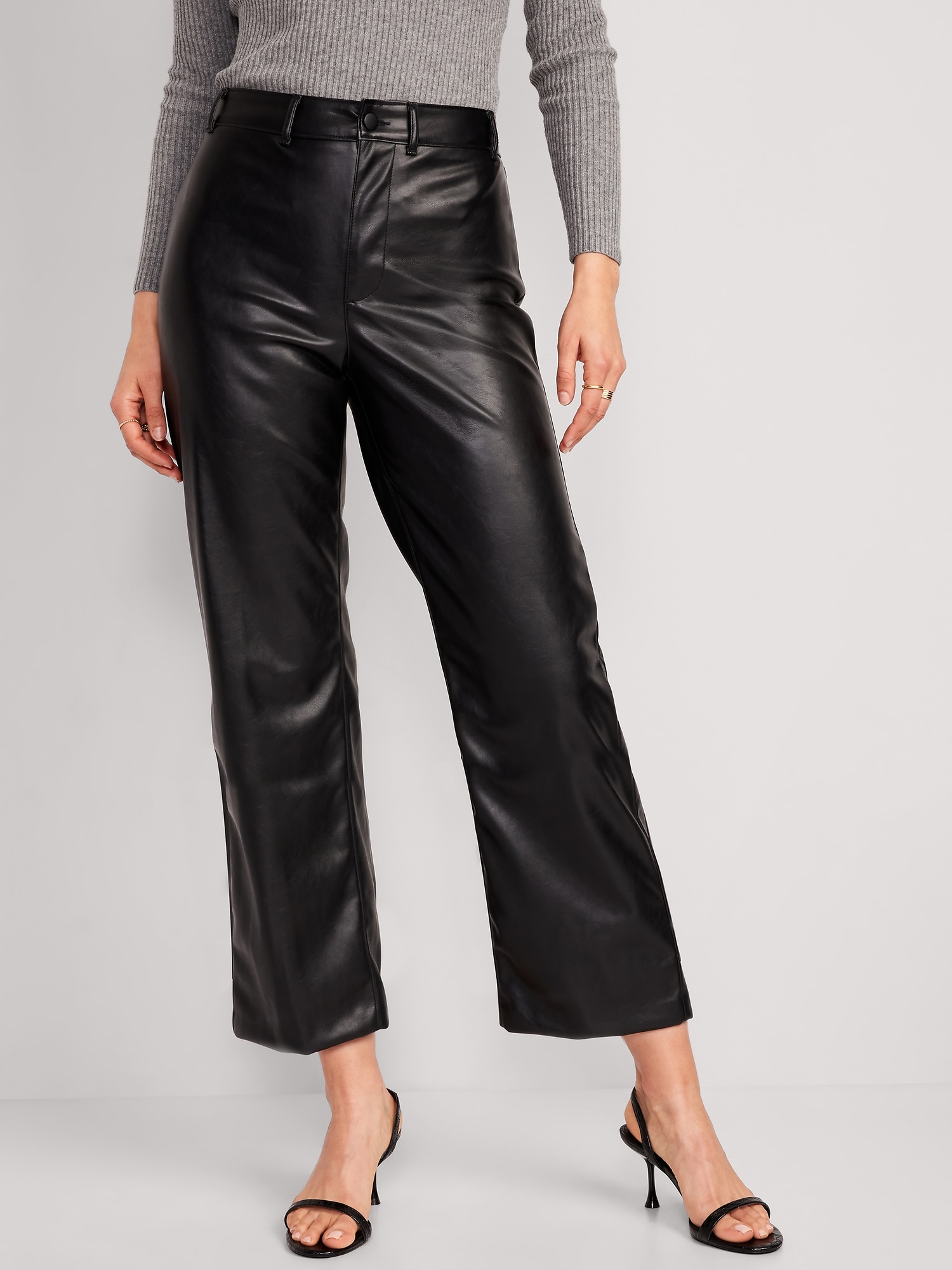 Women's Faux Leather Trousers