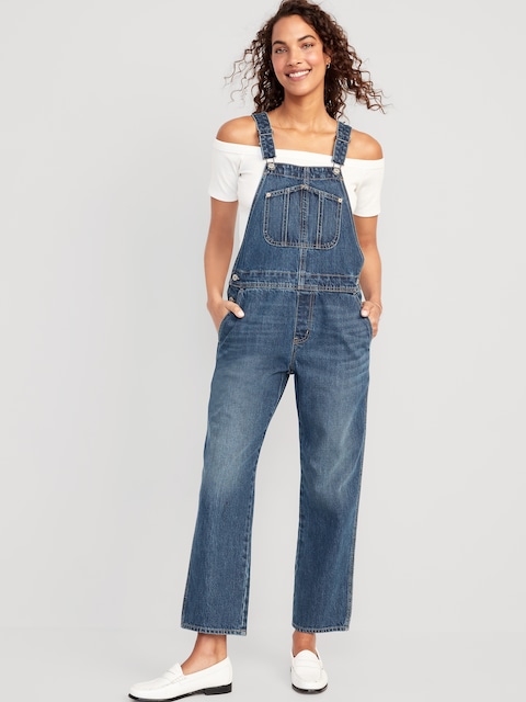 SALOPETTE À COUPE DROITE DÉTENDUE EN DENIM