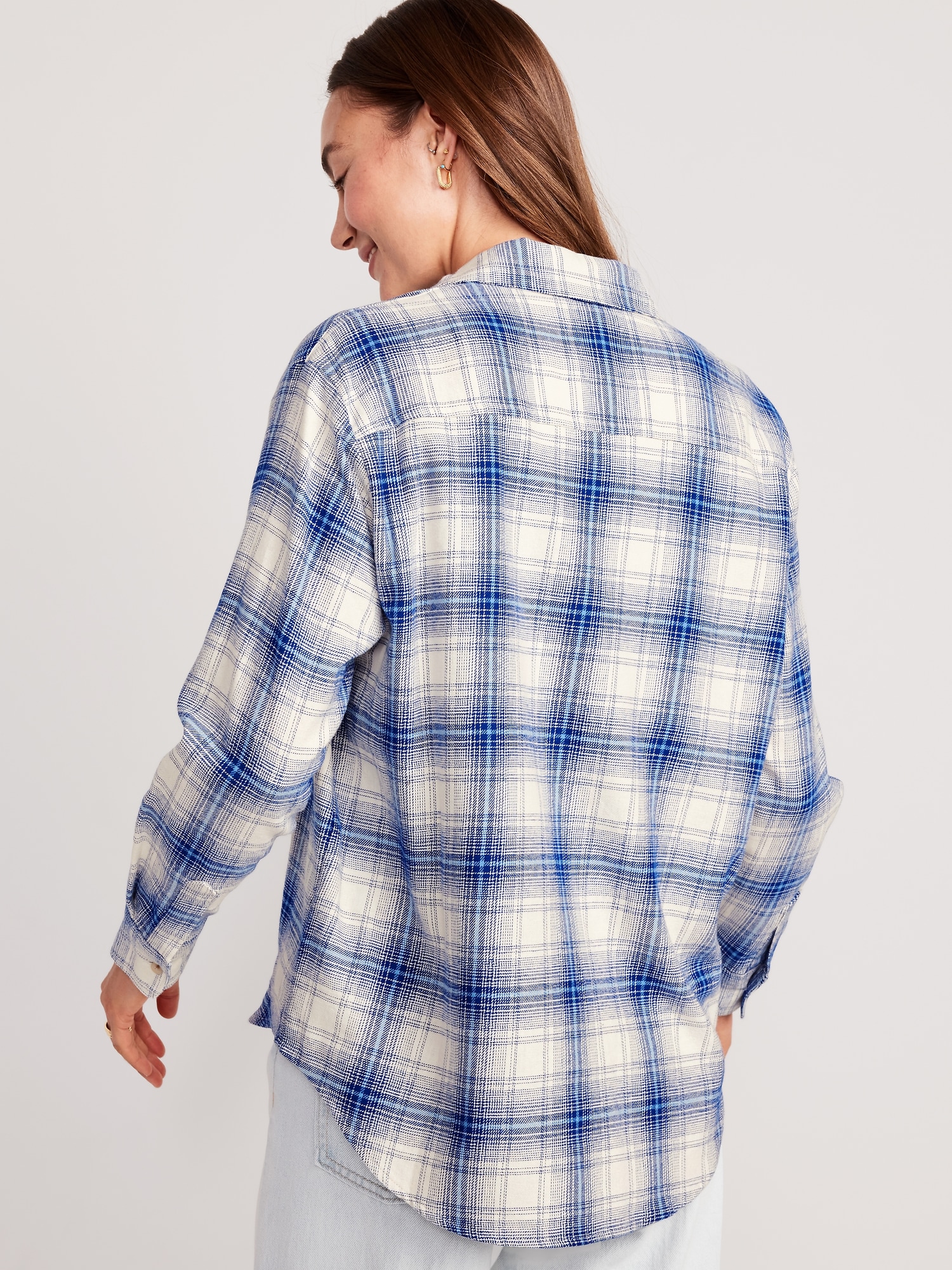 Loose Flannel Boyfriend Shirt | Old Navy