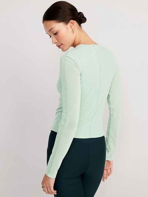 Image number 2 showing, UltraLite Mesh-Sleeve Crop Top