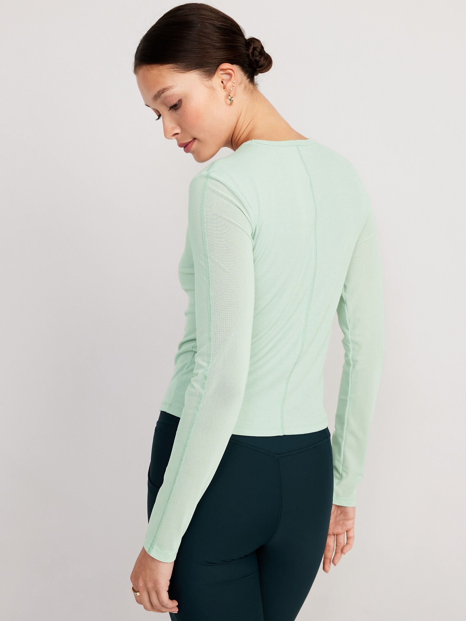 UltraLite Mesh-Sleeve Cropped Top