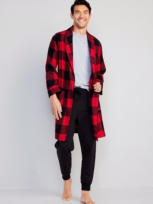 Image number 1 showing, Matching Plaid Flannel Robe