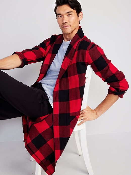Image number 3 showing, Matching Plaid Flannel Robe