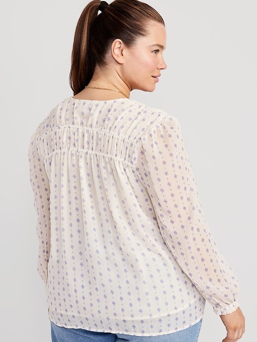 Chiffon Smocked Poet Swing Blouse for Women | Old Navy