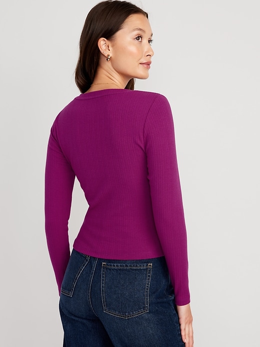 Fitted Square-Neck Rib-Knit T-Shirt | Old Navy