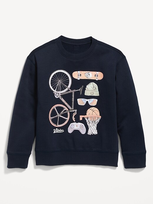 View large product image 2 of 3. Long-Sleeve Crew-Neck Sweatshirt for Boys