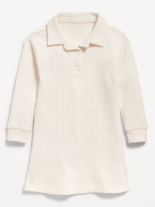Voir une image plus grande du produit 1 de 1. Robe en tricot côtelé à manches longues pour Toute-petite fille