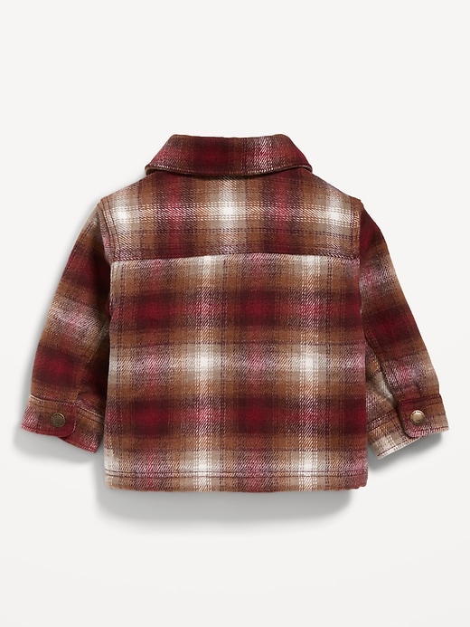 View large product image 2 of 2. Unisex Sherpa-Lined Plaid Shacket for Baby