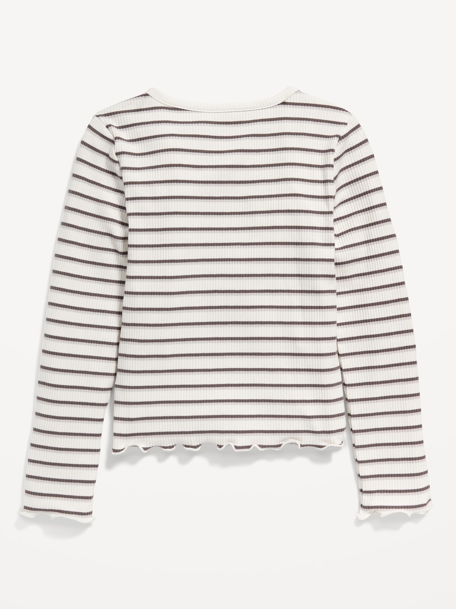 Rib knit lettuce edge henley t shirt for girls old navy