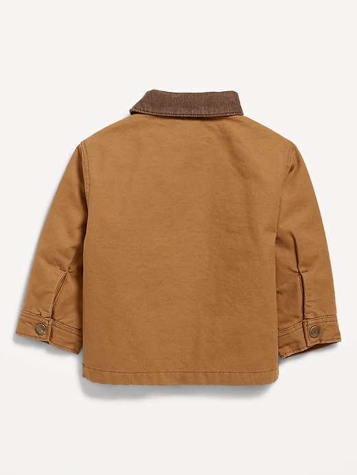 View large product image 2 of 2. Canvas Corduroy-Trim Barn Coat for Baby