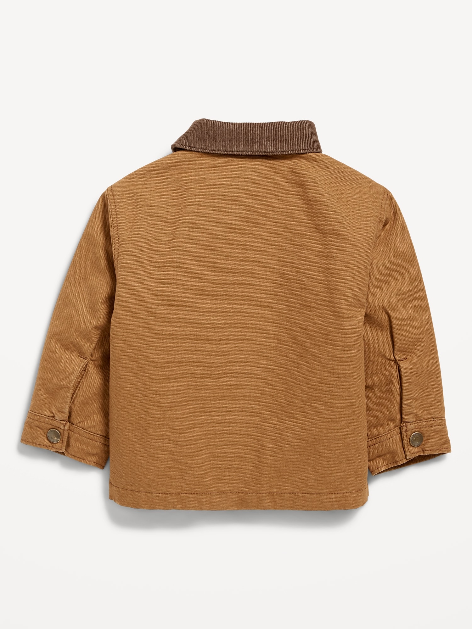 Canvas Corduroy-Trim Barn Coat for Baby