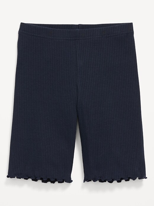 Rib Knit Long Bike Shorts for Girls