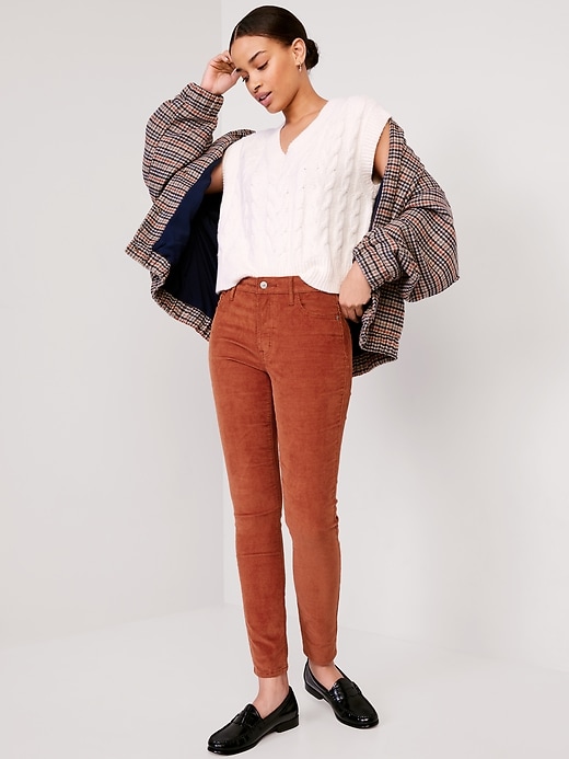 Image number 3 showing, High-Waisted Rockstar Super-Skinny Corduroy Pants