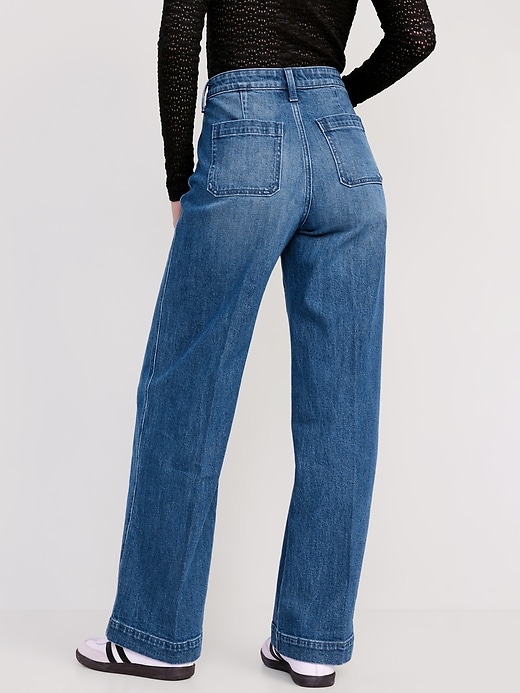 Image number 2 showing, Extra High-Waisted Trouser Wide-Leg Jeans