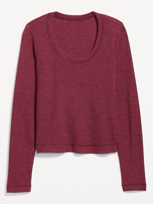 Image number 4 showing, Waffle-Knit Crop T-Shirt