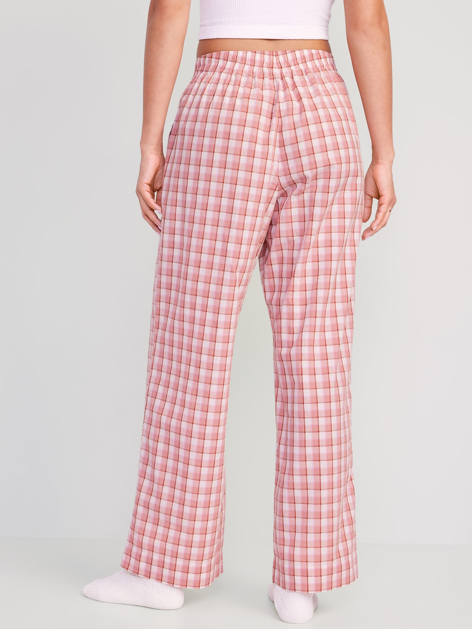 Old Navy Pink Plaid Pajama Pants Size L