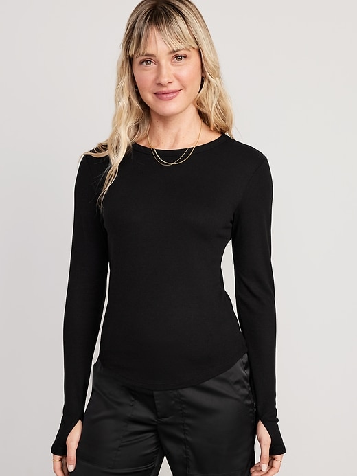 Image number 1 showing, UltraLite Fitted Rib-Knit Top