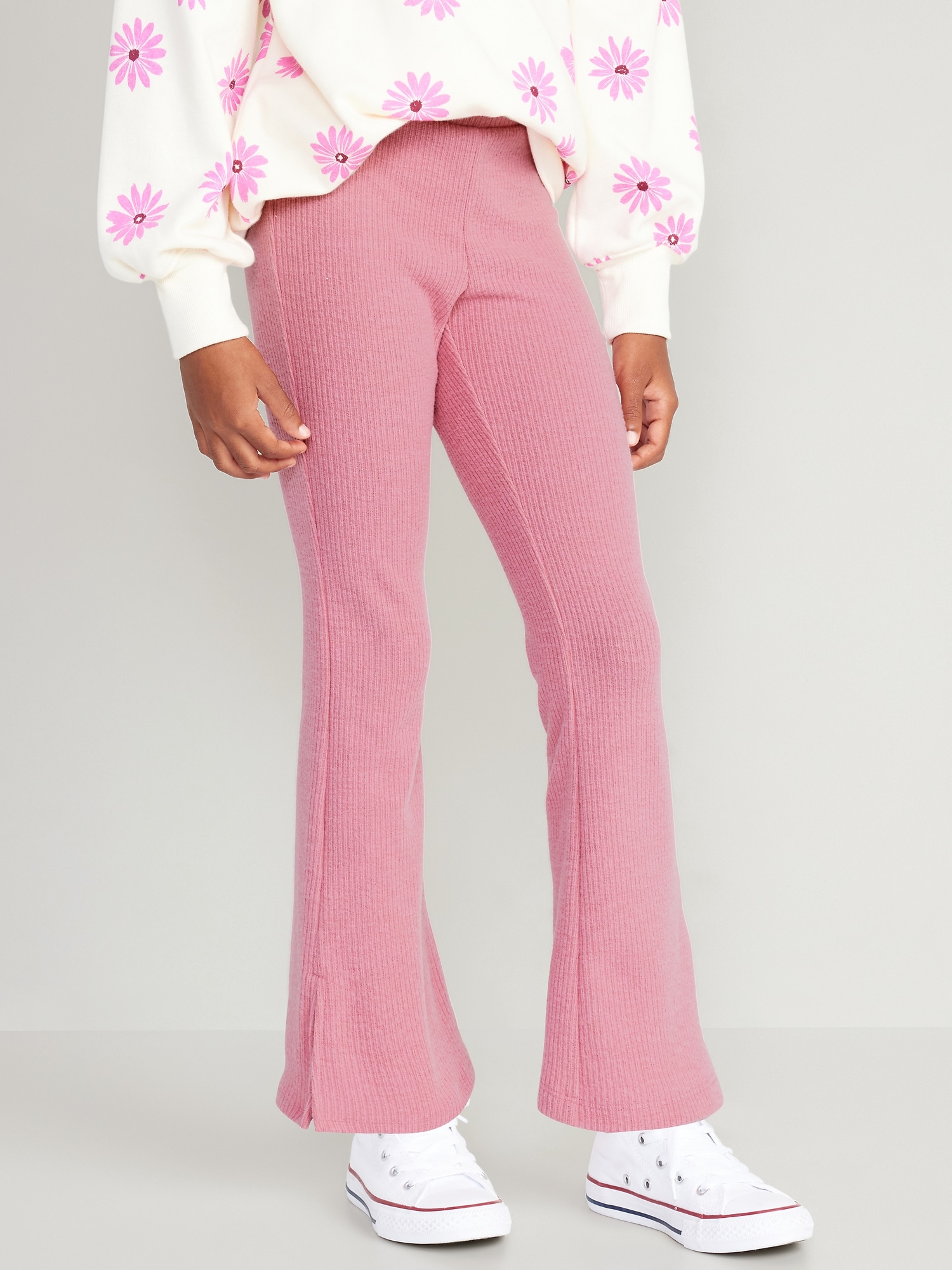 Soft Knit Flare Pants - Soft Pink - MY MUM MADE IT