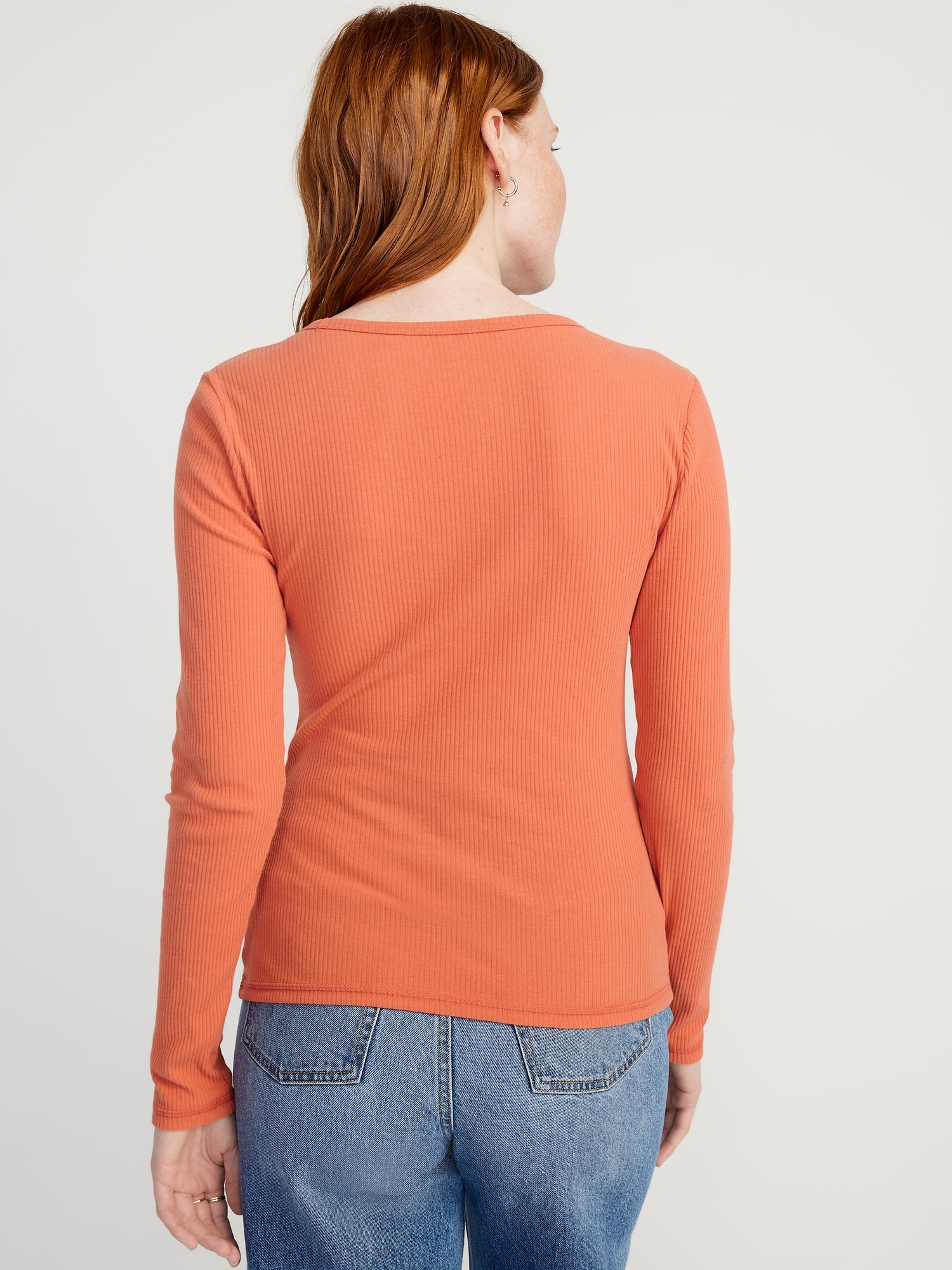 Plush Long-Sleeve V-Neck T-Shirt