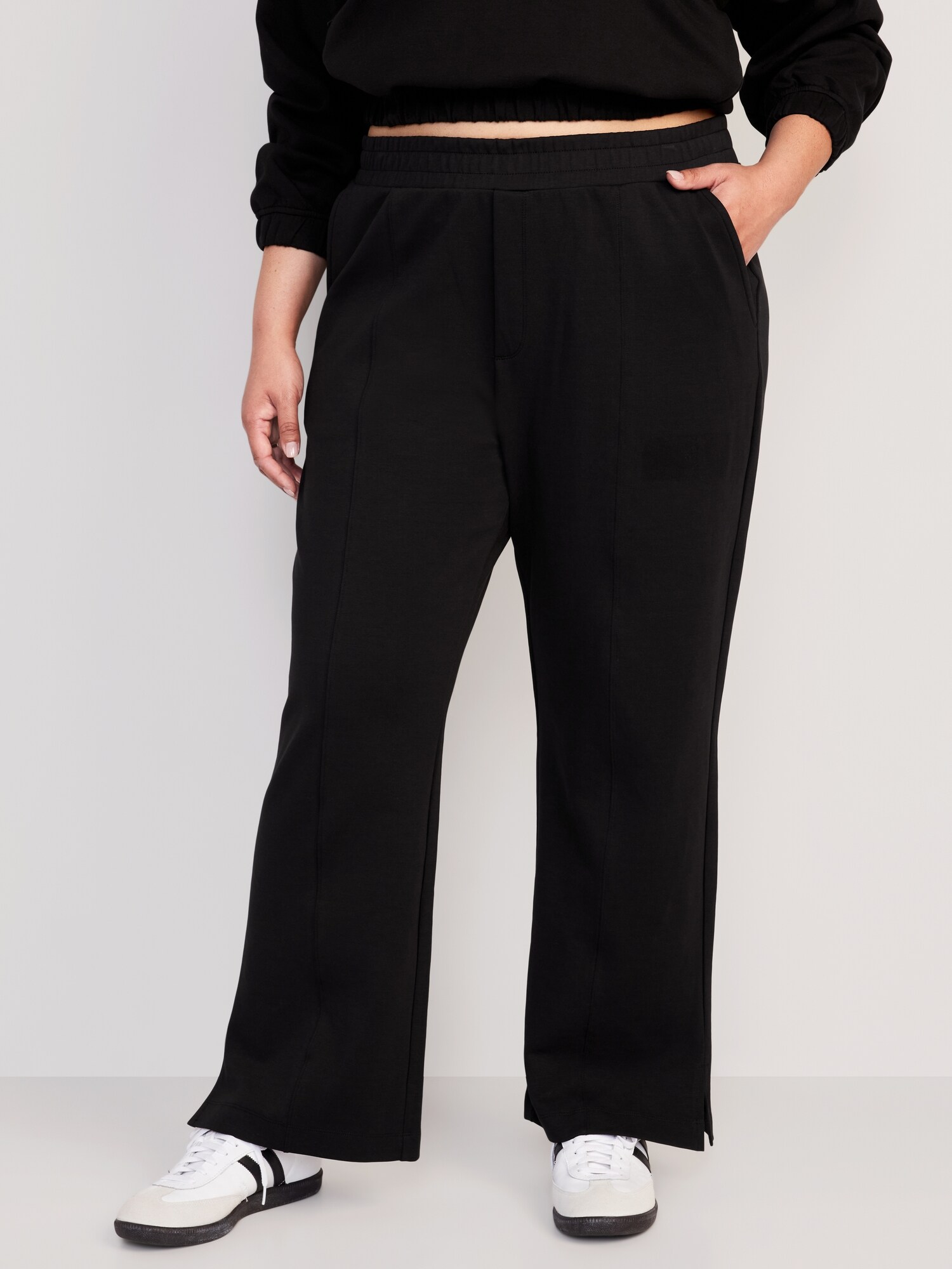 High-Waisted Dynamic Fleece Wide-Leg Pants | Old Navy