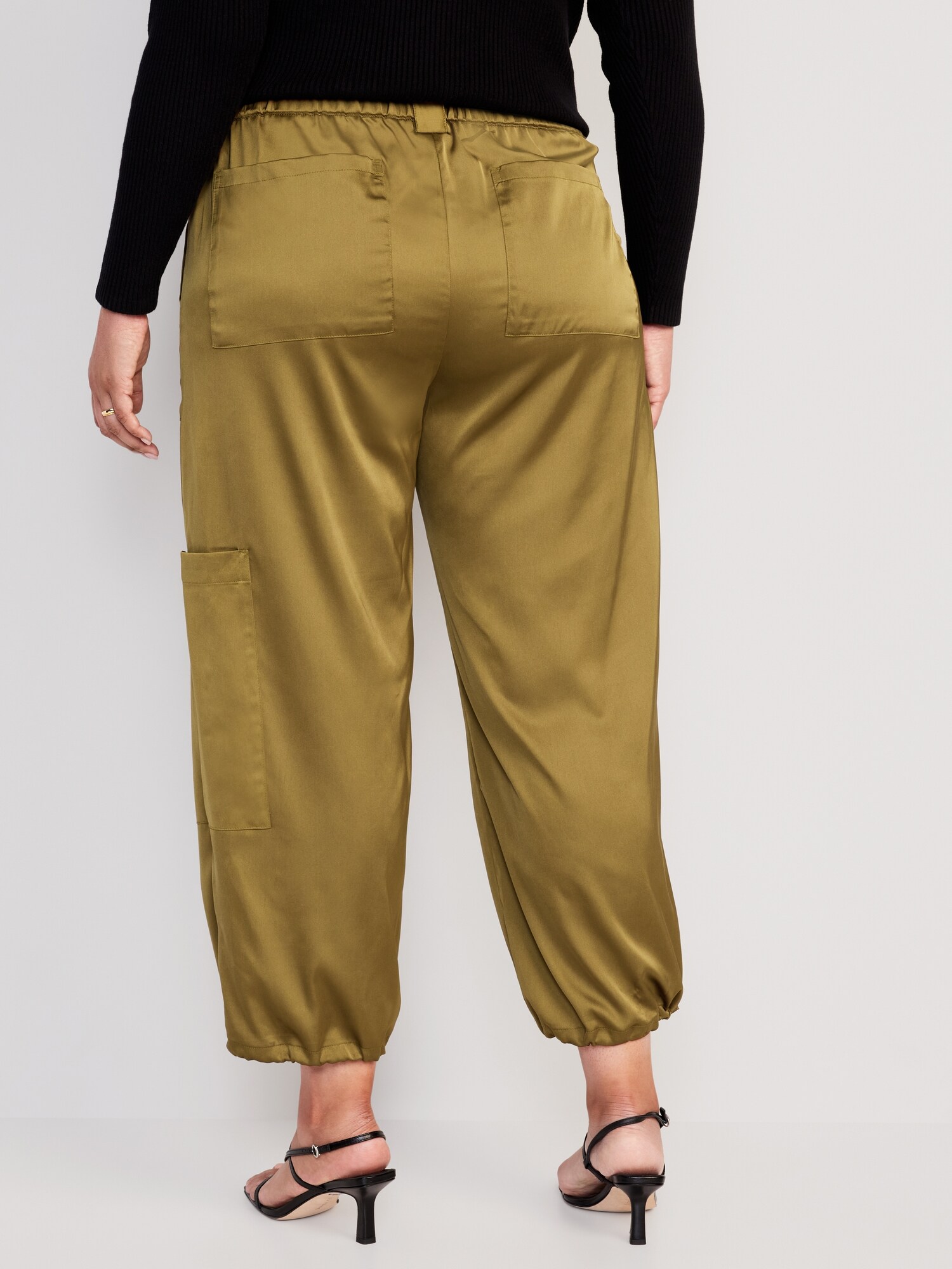 WOMEN'S HIGH-RISE SATIN Cargo Pants - A New Day $16.99 - PicClick