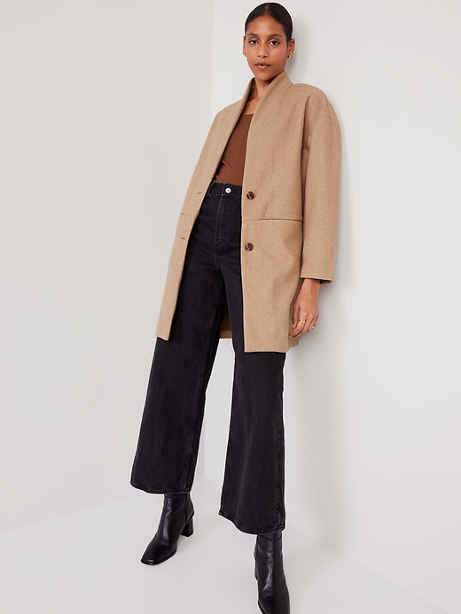 Navy longline clearance coat