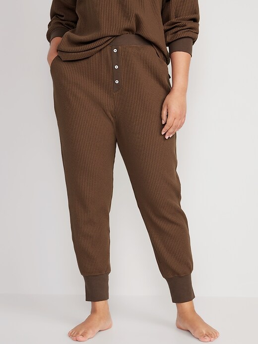 High-Waisted Waffle-Knit Pajama Jogger Pants | Old Navy