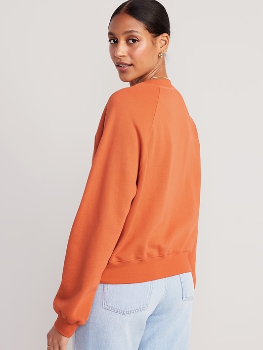 adviicd Orange Sweater Women's Cotton Crewneck Sweater 
